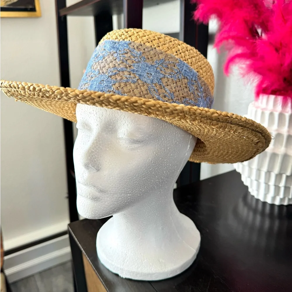 Blue Sunflower with Lace Sun Hat
